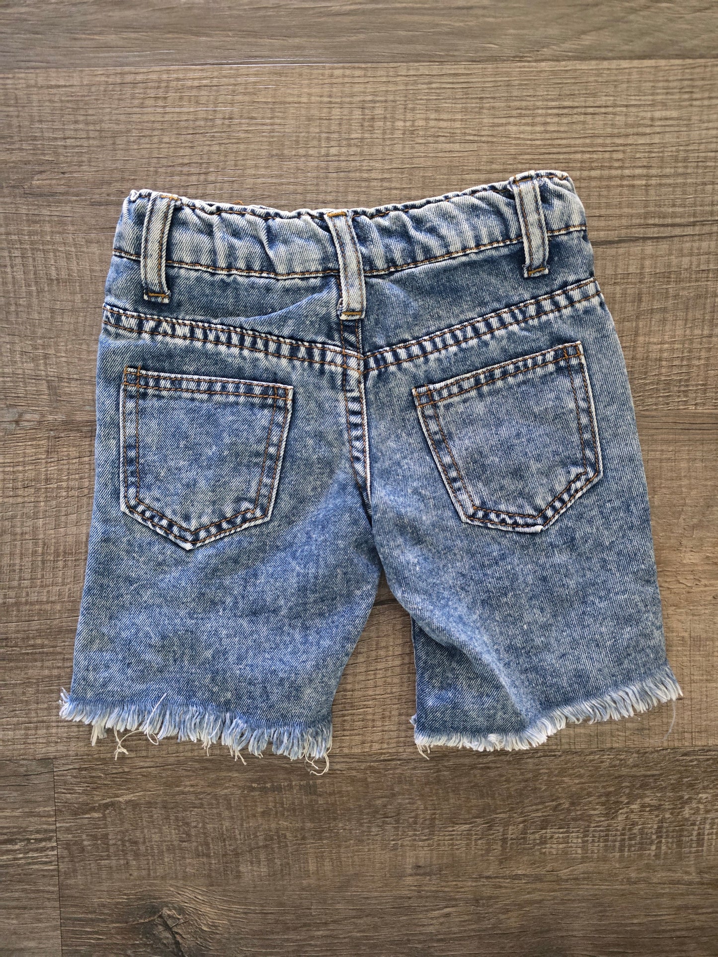 Girls Ripped Cut Off Shorts-4T