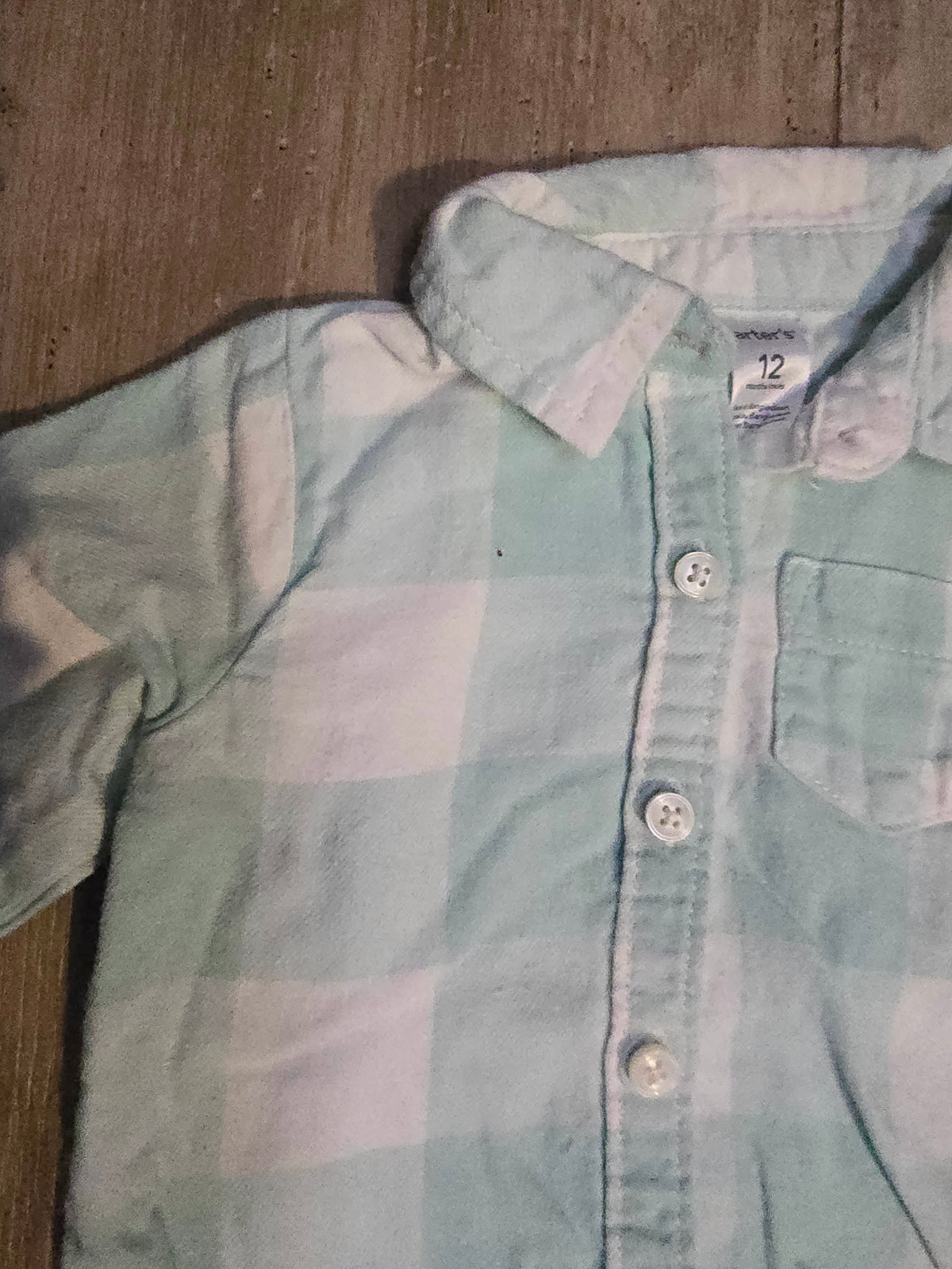 Carter’s Girls Plaid Button-Down Shirt – 12M
