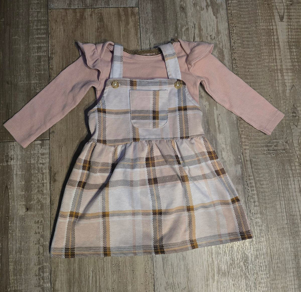 Daisy Fuentes Girls Jumper Dress & Onesie Set – 12M