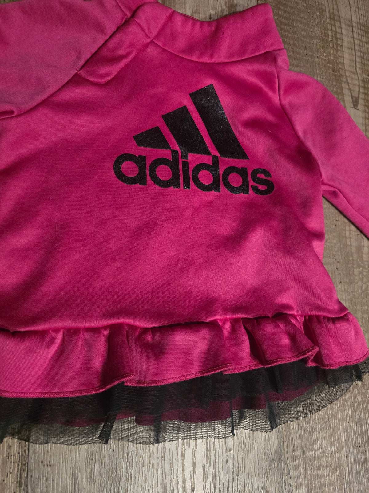 Adidas Girls Sweatshirt with Ruffle Hem – Size 2T