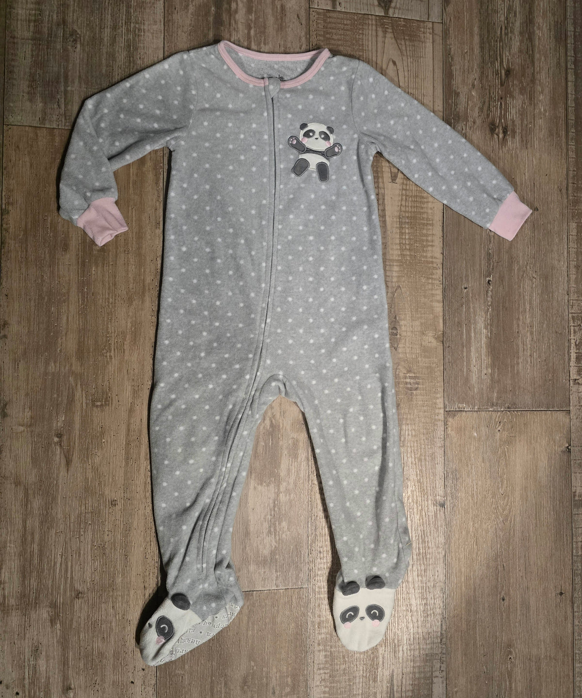 KidsHeadquarters Girls Fleece Panda Footed Pajamas – Size 3T