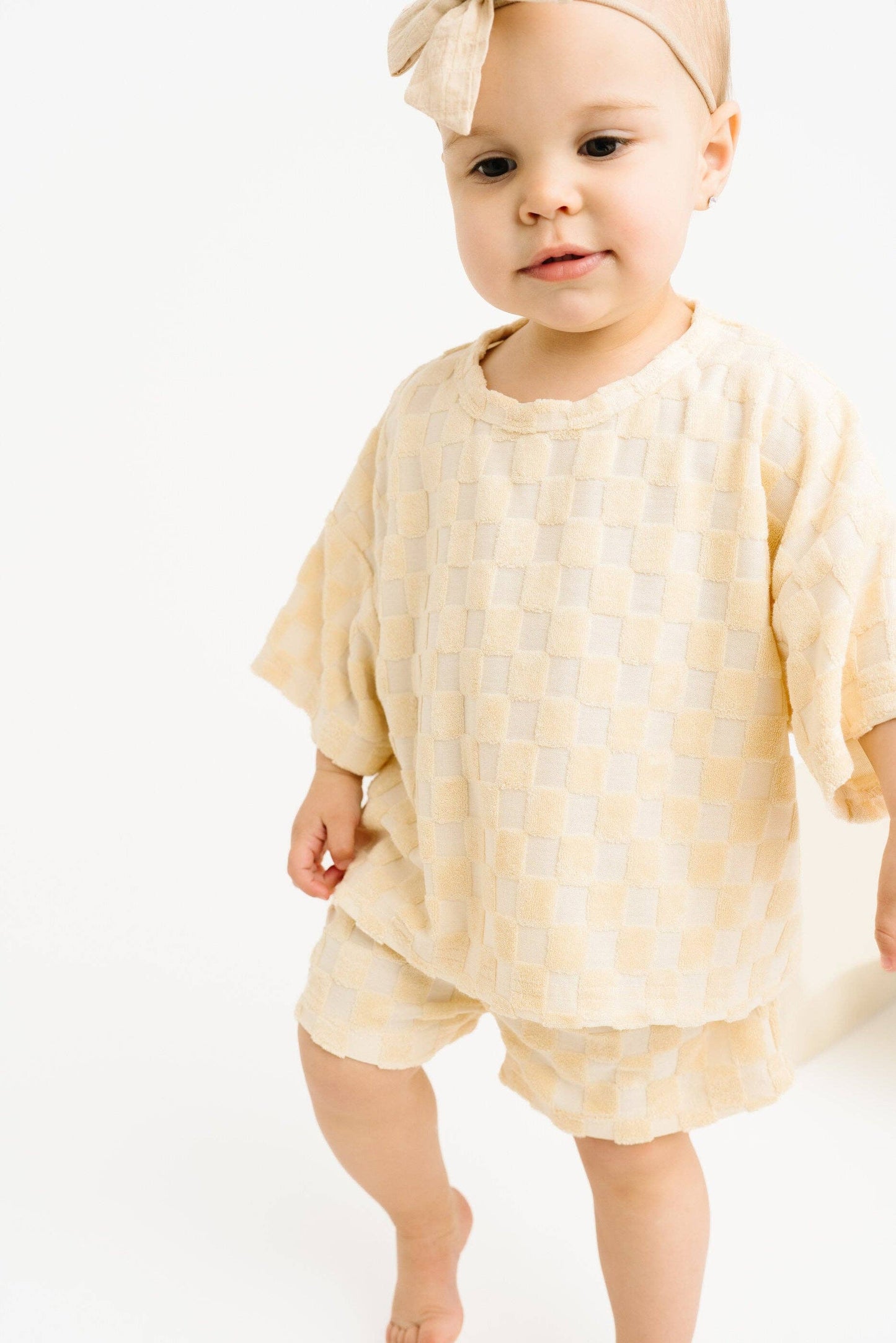 Sandy Checkered Terry Slouchy Set