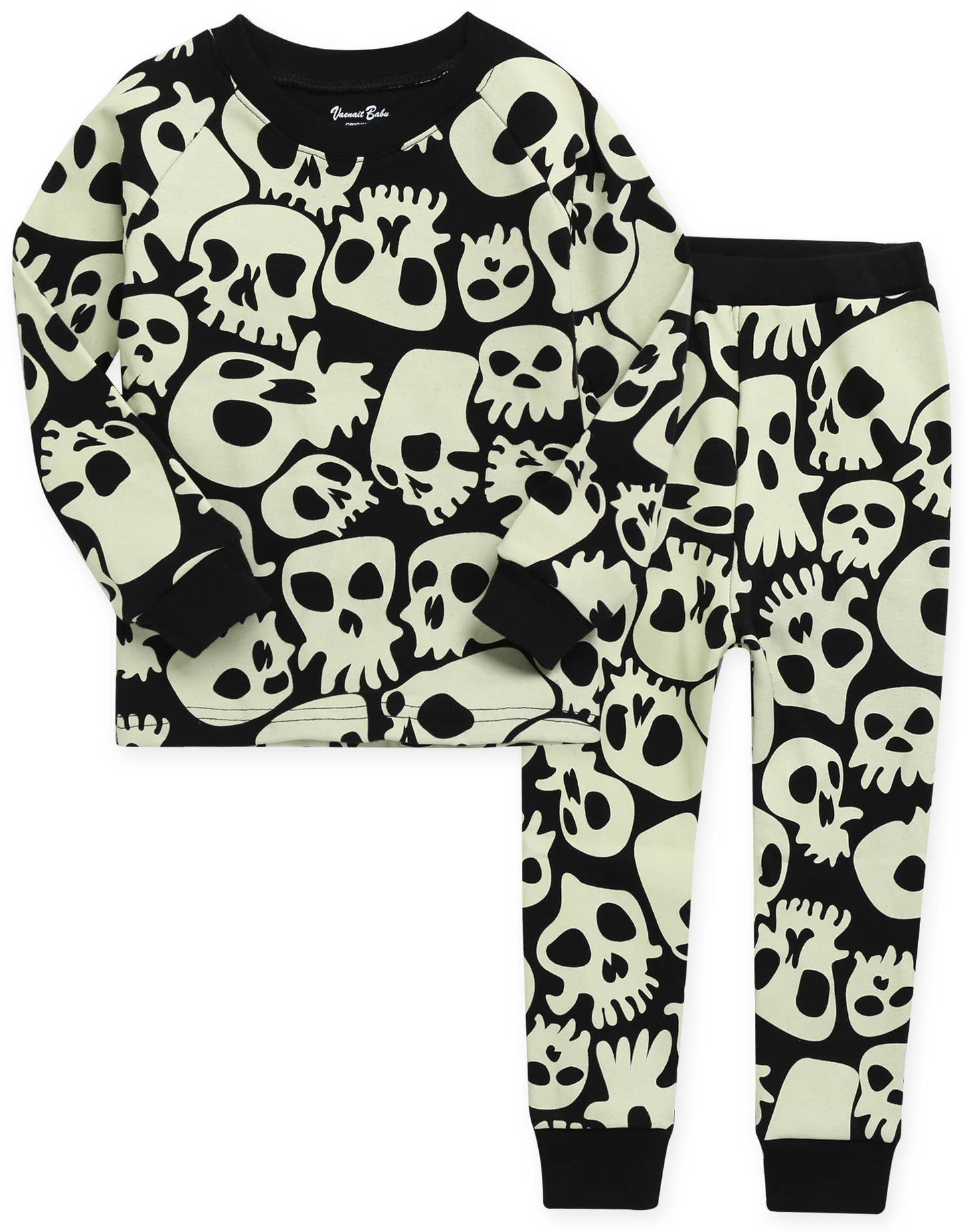 Skull Boom Halloween Cotton Long Sleeve PJs-C