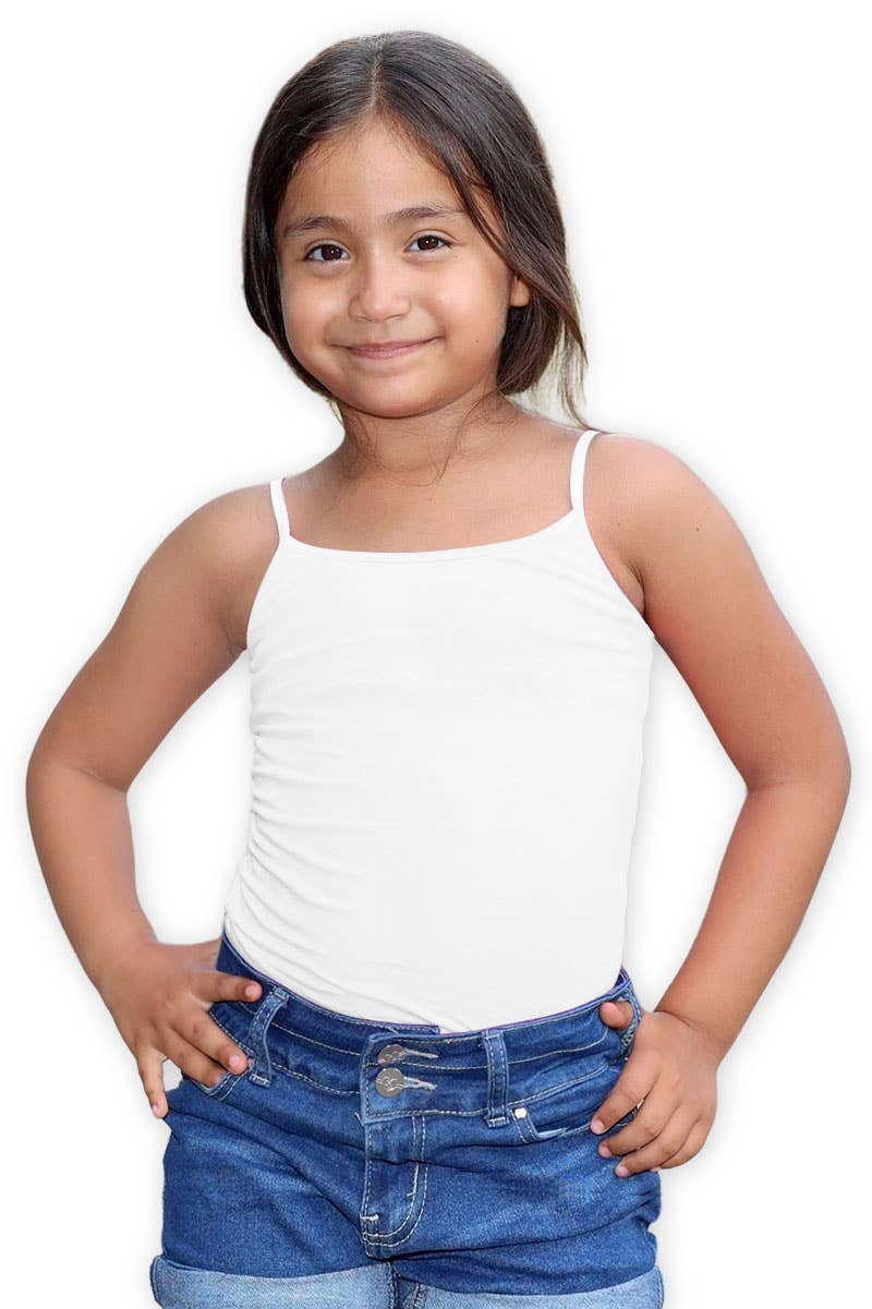 GKT-16058B Girl's Solid Cami Tank Soft Cotton Lycra
