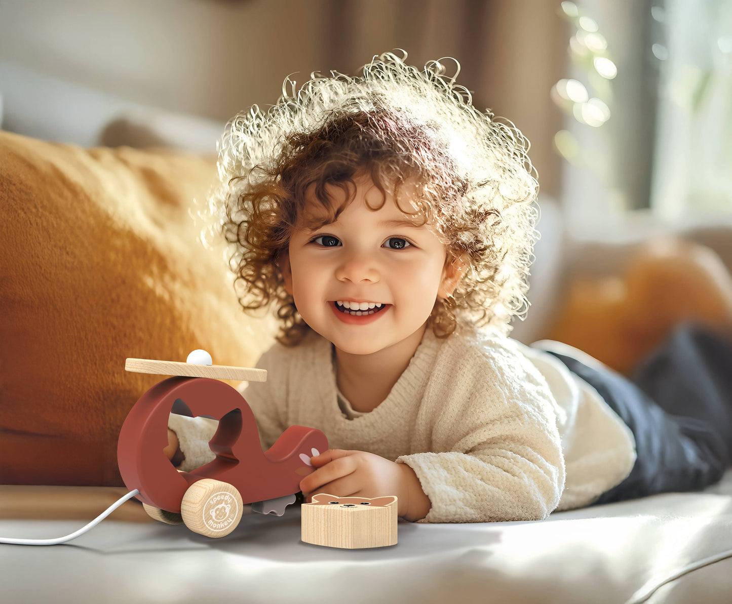 Pull along Helicopter