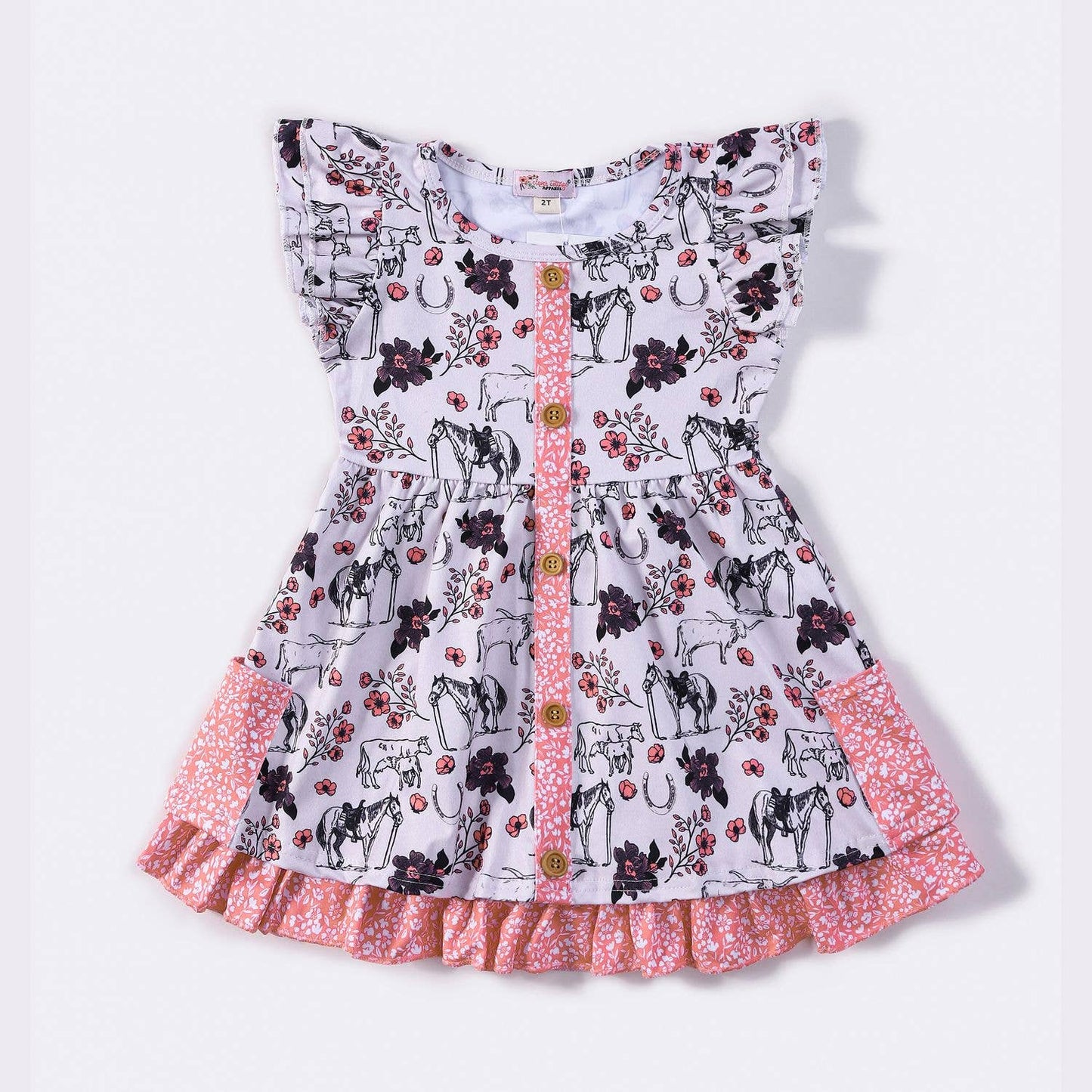 Coral Frontier Girls Dress