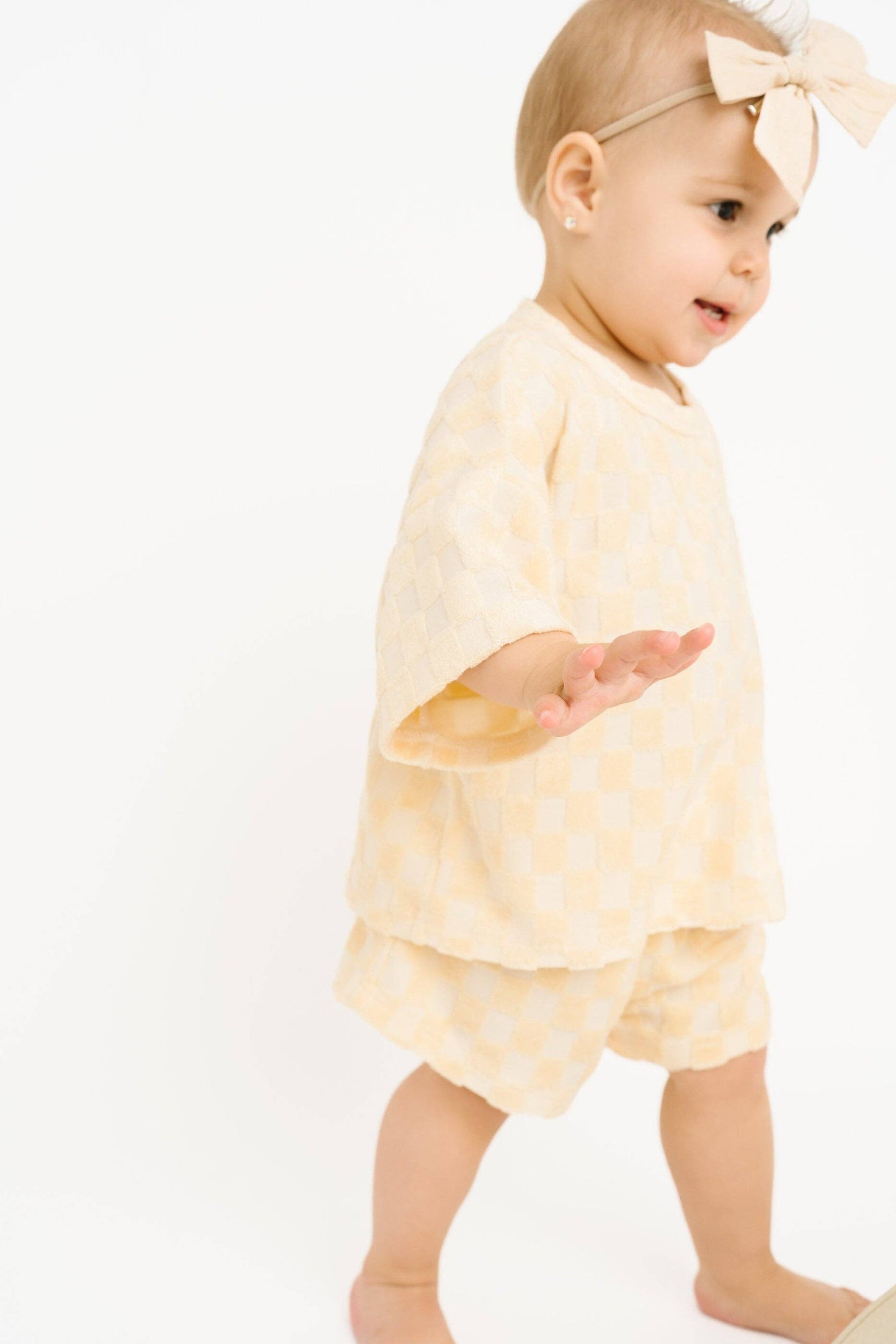 Sandy Checkered Terry Slouchy Set