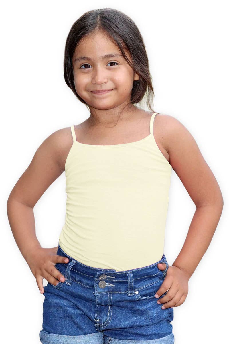 GKT-16058B Girl's Solid Cami Tank Soft Cotton Lycra