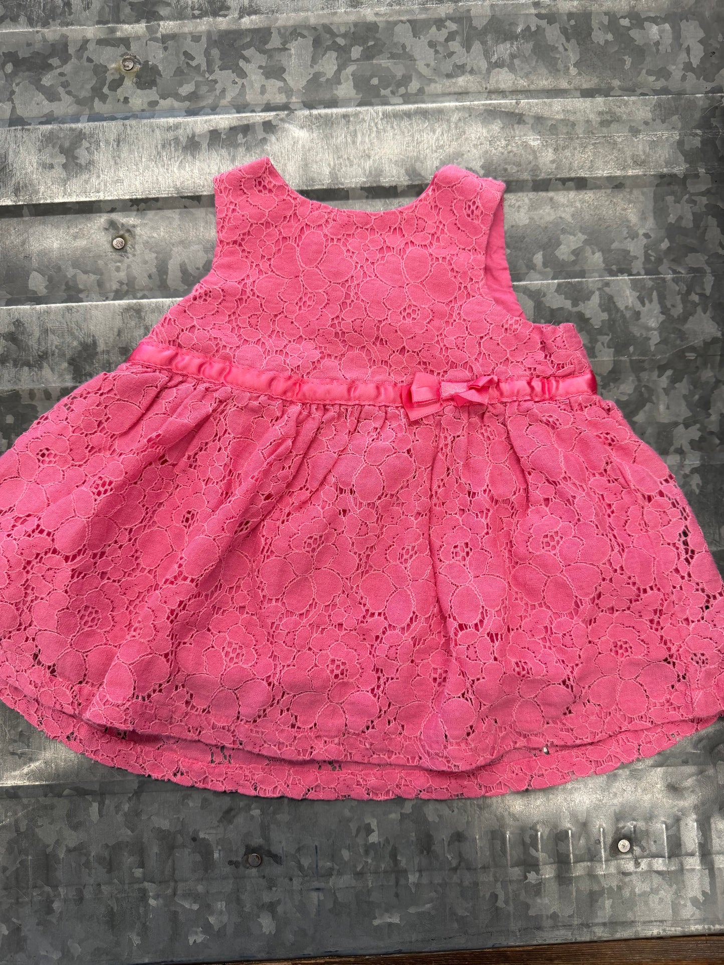 Cherokee Pink Lace Dress - 3/6M