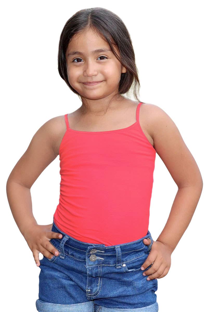 GKT-16058B Girl's Solid Cami Tank Soft Cotton Lycra