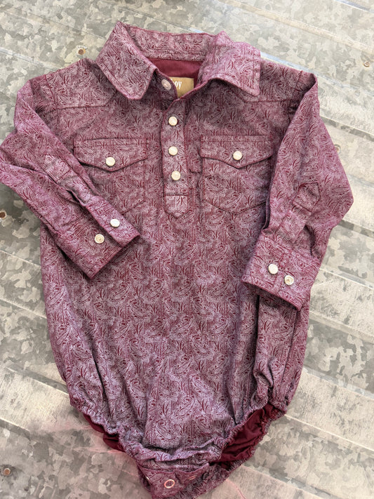 Cowboy Legend Maroon Button Up - 18M