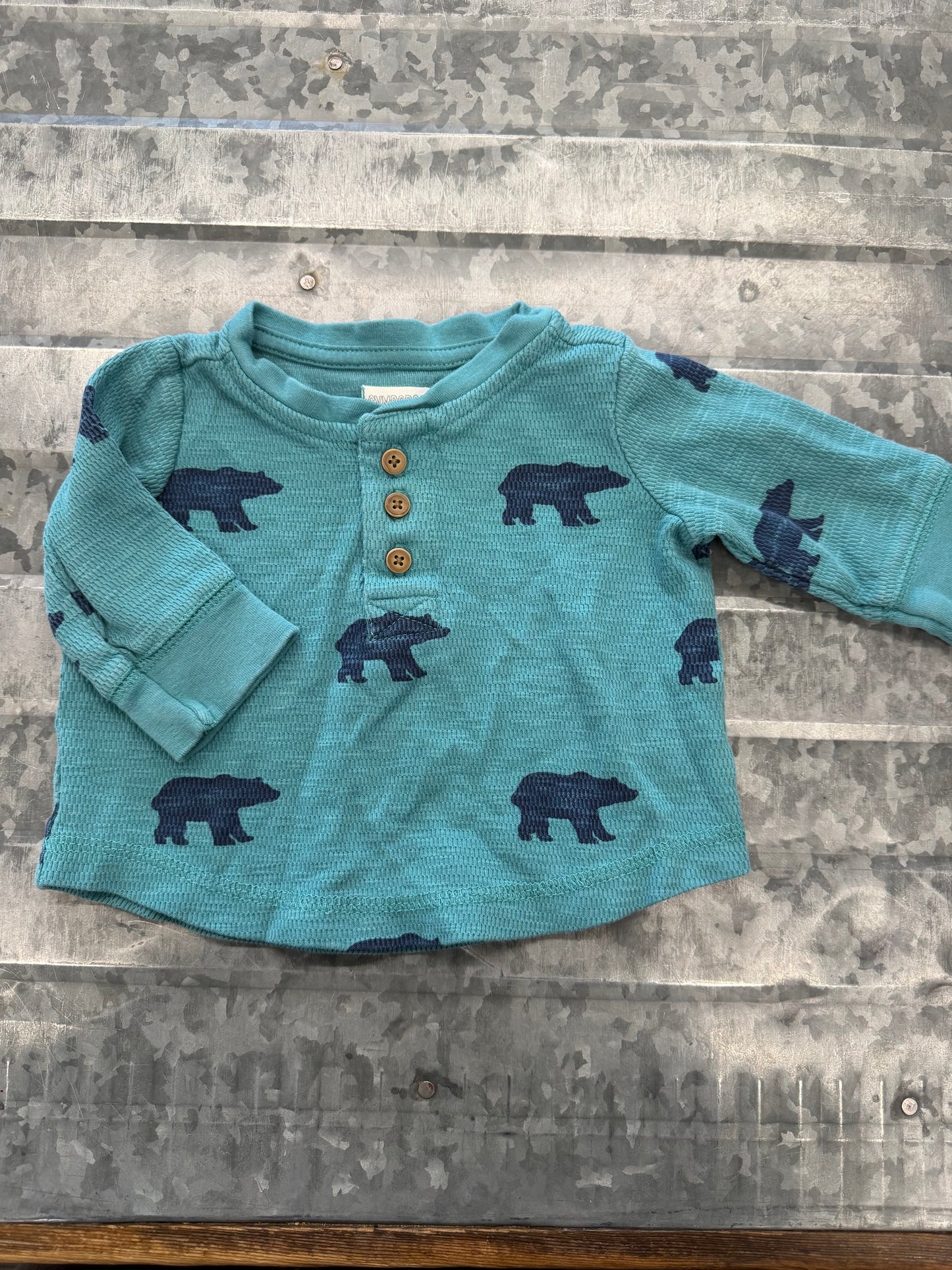 Gymboree Teal LS Shirt - 0/3M