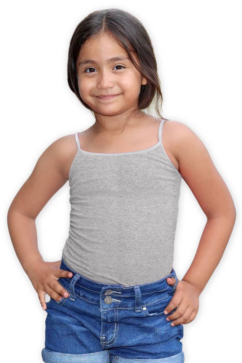 GKT-16058B Girl's Solid Cami Tank Soft Cotton Lycra