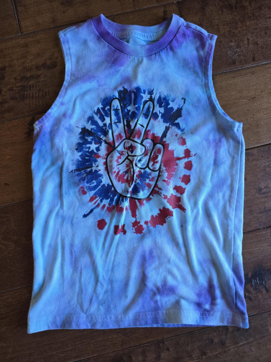 Celebrate Patriotic Peace Sign Tank-4/5T