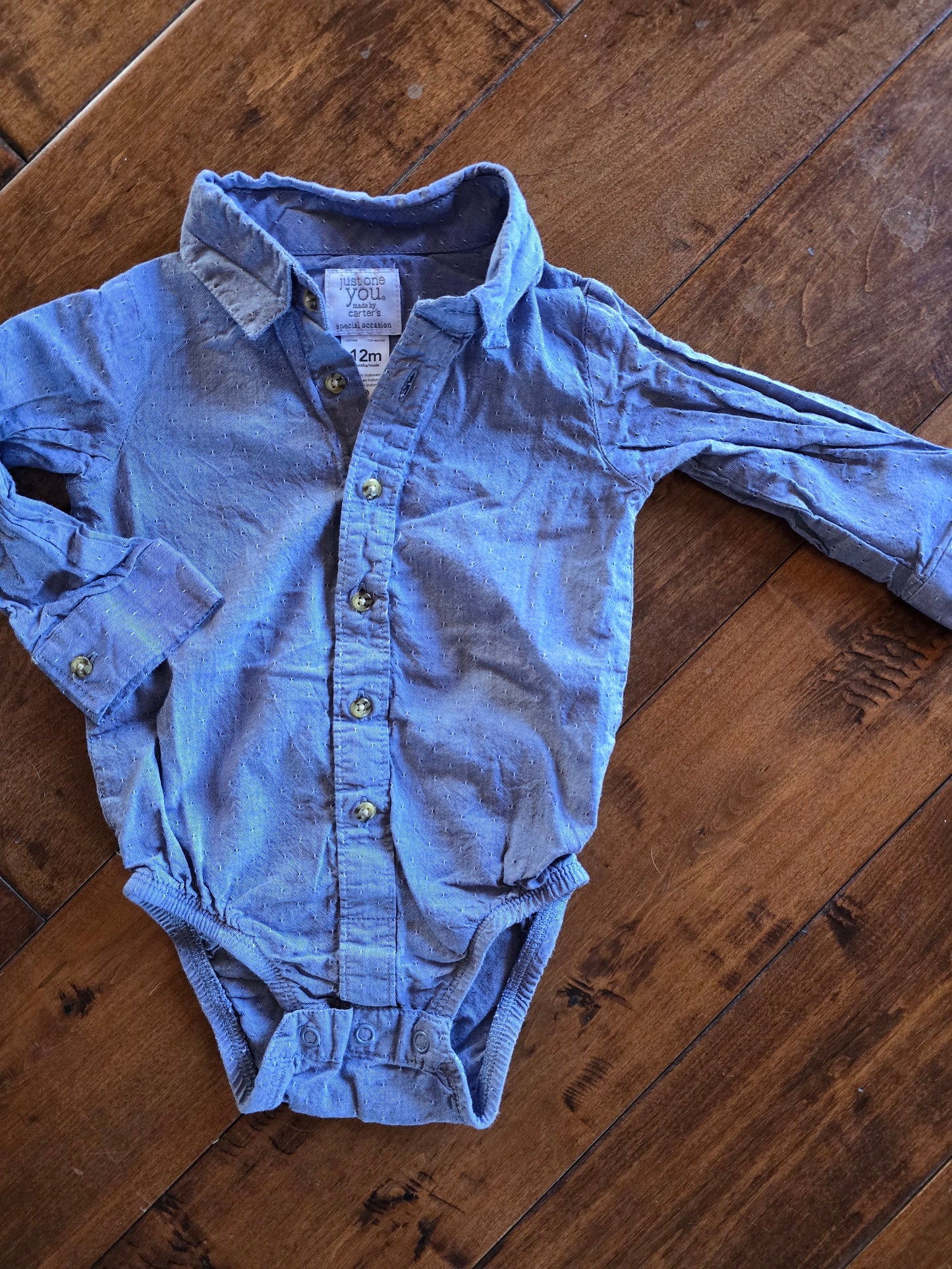 Carter's Button Down Onesie-12M