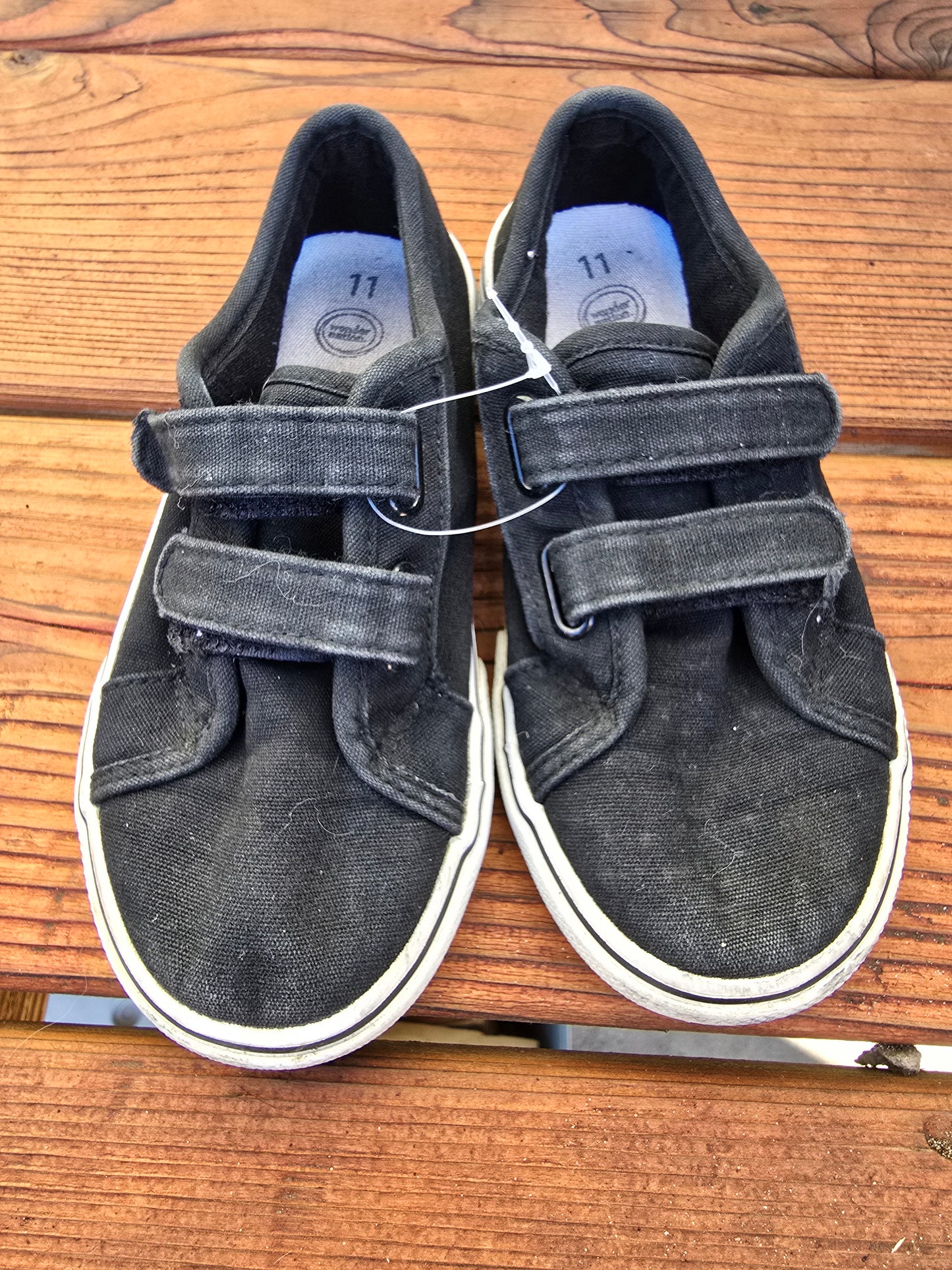 Simple Black Velcro Shoes-11C