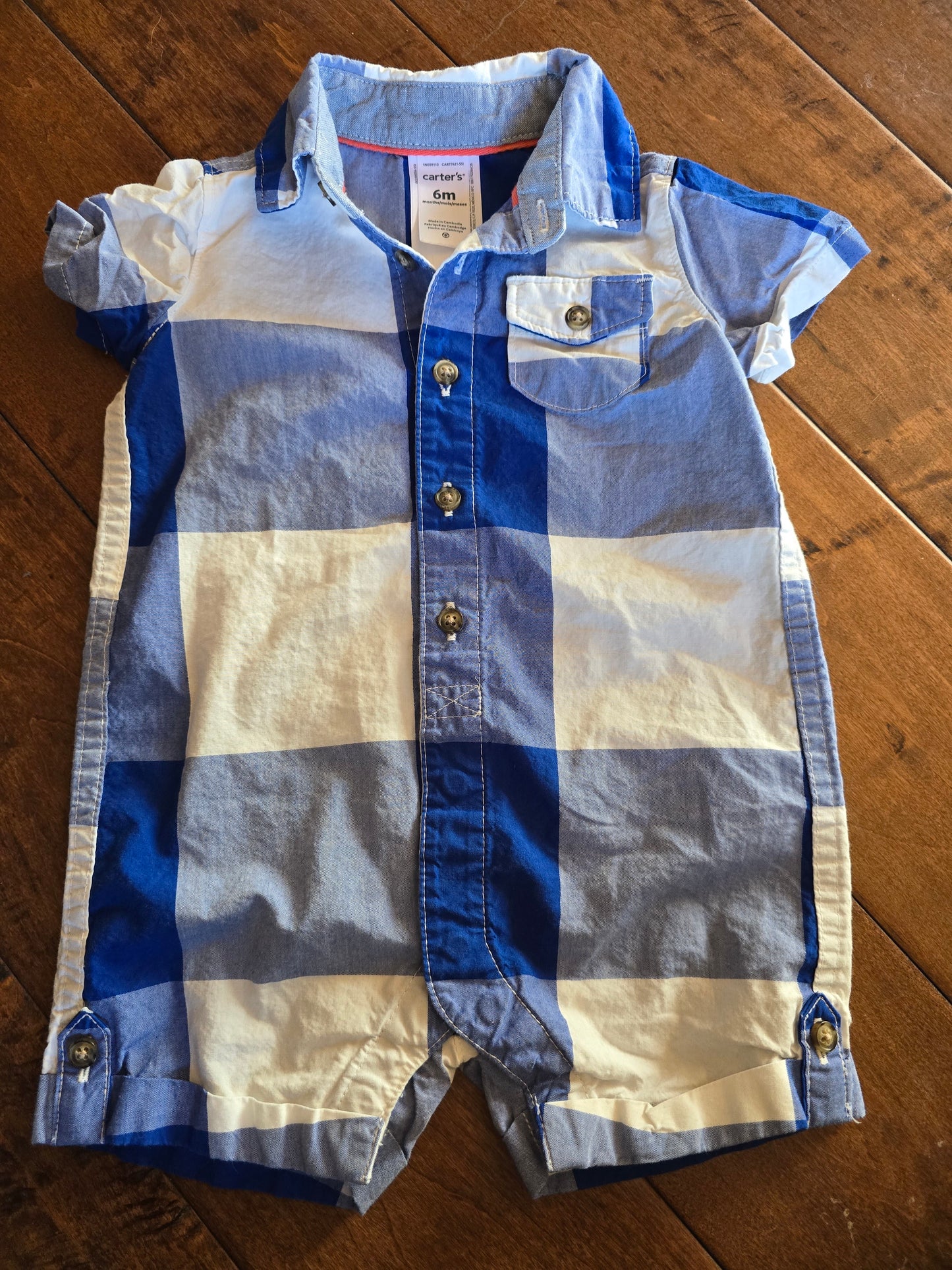 Carter's Short Sleeve Button Down Jumper-6M