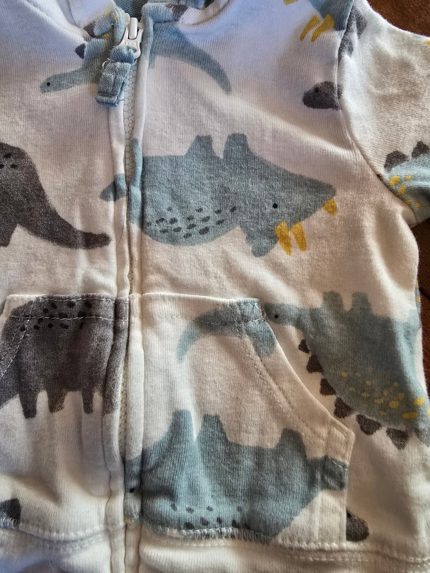 Carter's Dino Zip Up Hoodie Sweatshirt-3M