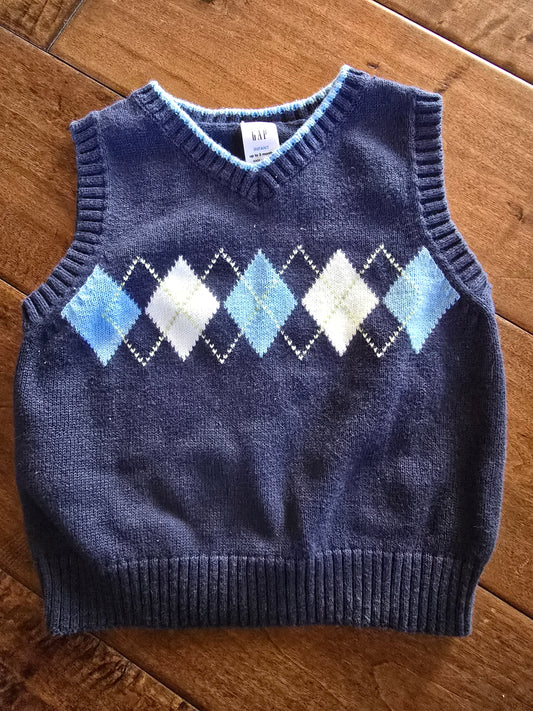 Gap Navy Blue Knit Sweater Vest-0/3M