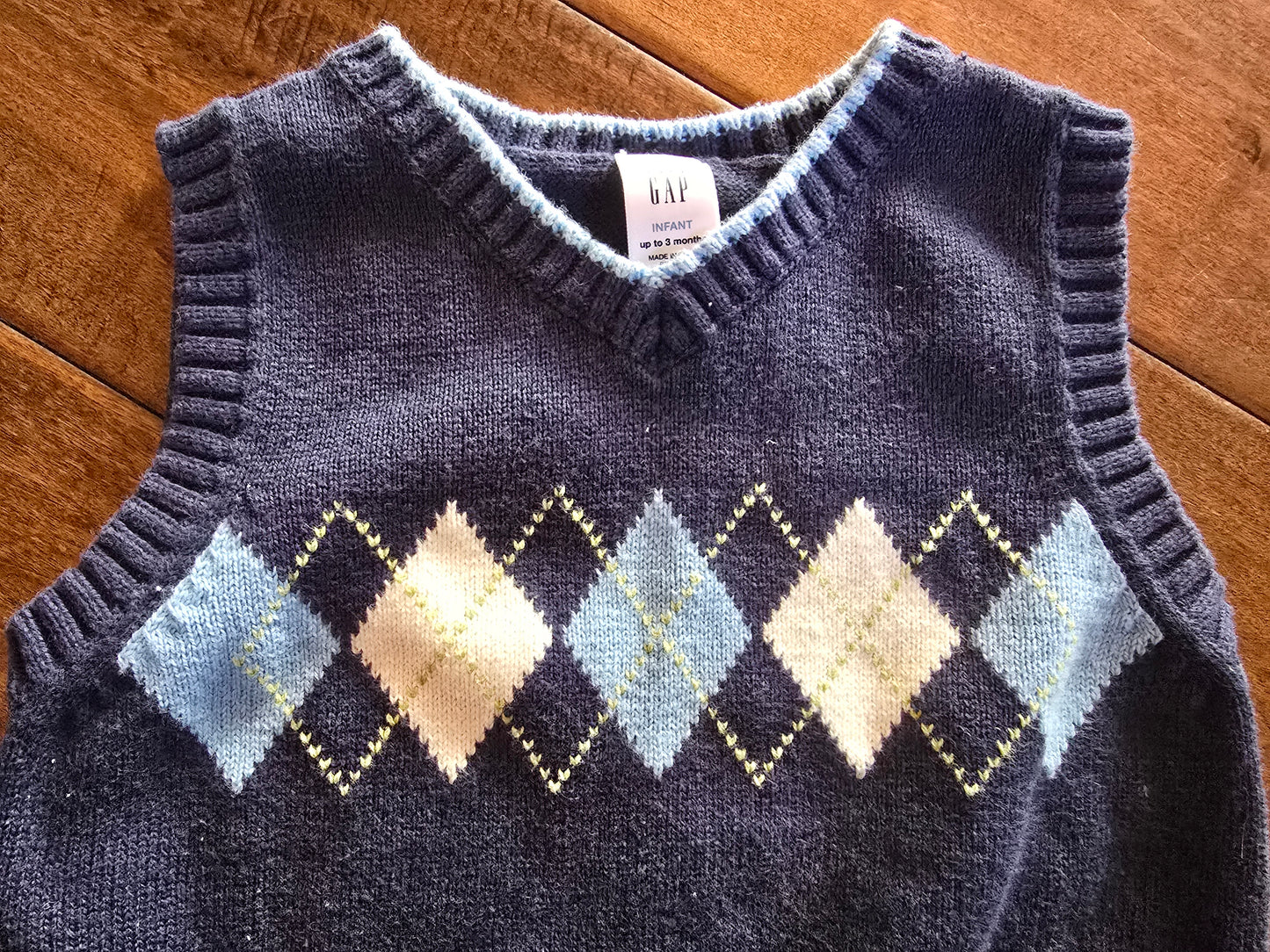 Gap Navy Blue Knit Sweater Vest-0/3M