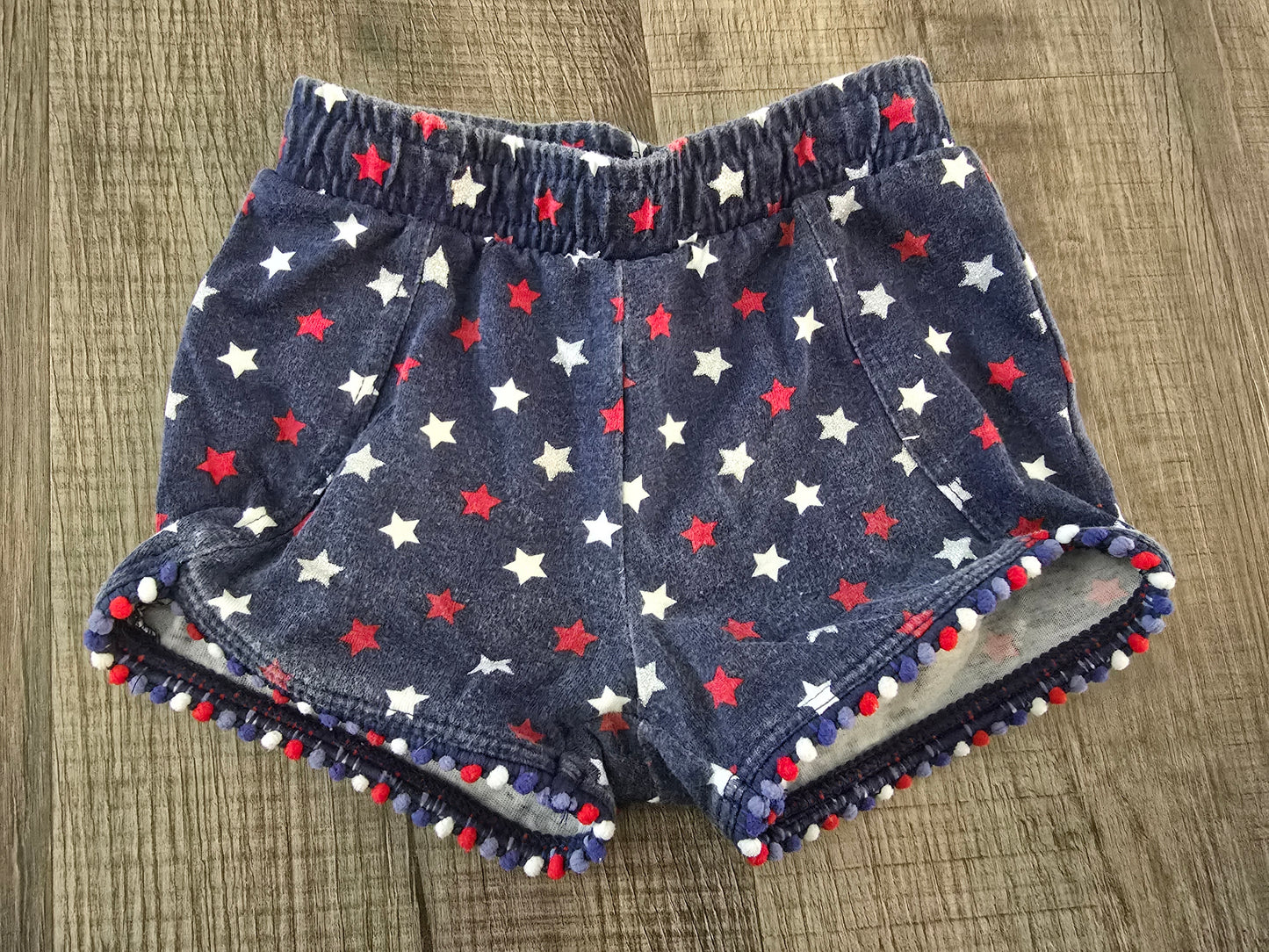 WonderKids Patriotic Stars Pull-On Shorts-12M