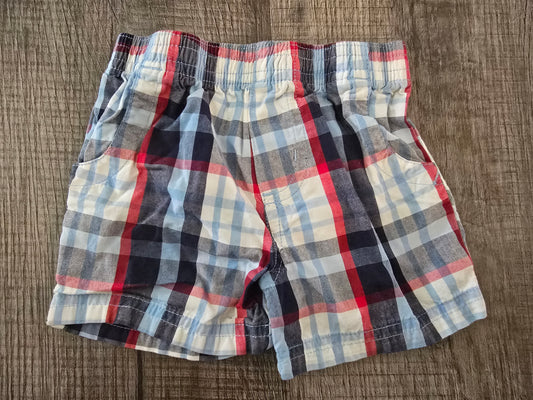 Garanimals Plaid Pull-On Shorts-0/3M