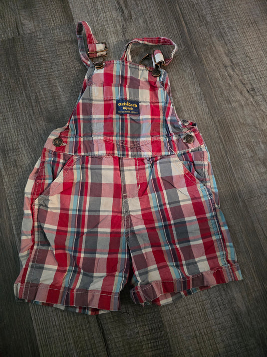 OshKosh Plaid Bib Overalls-24M