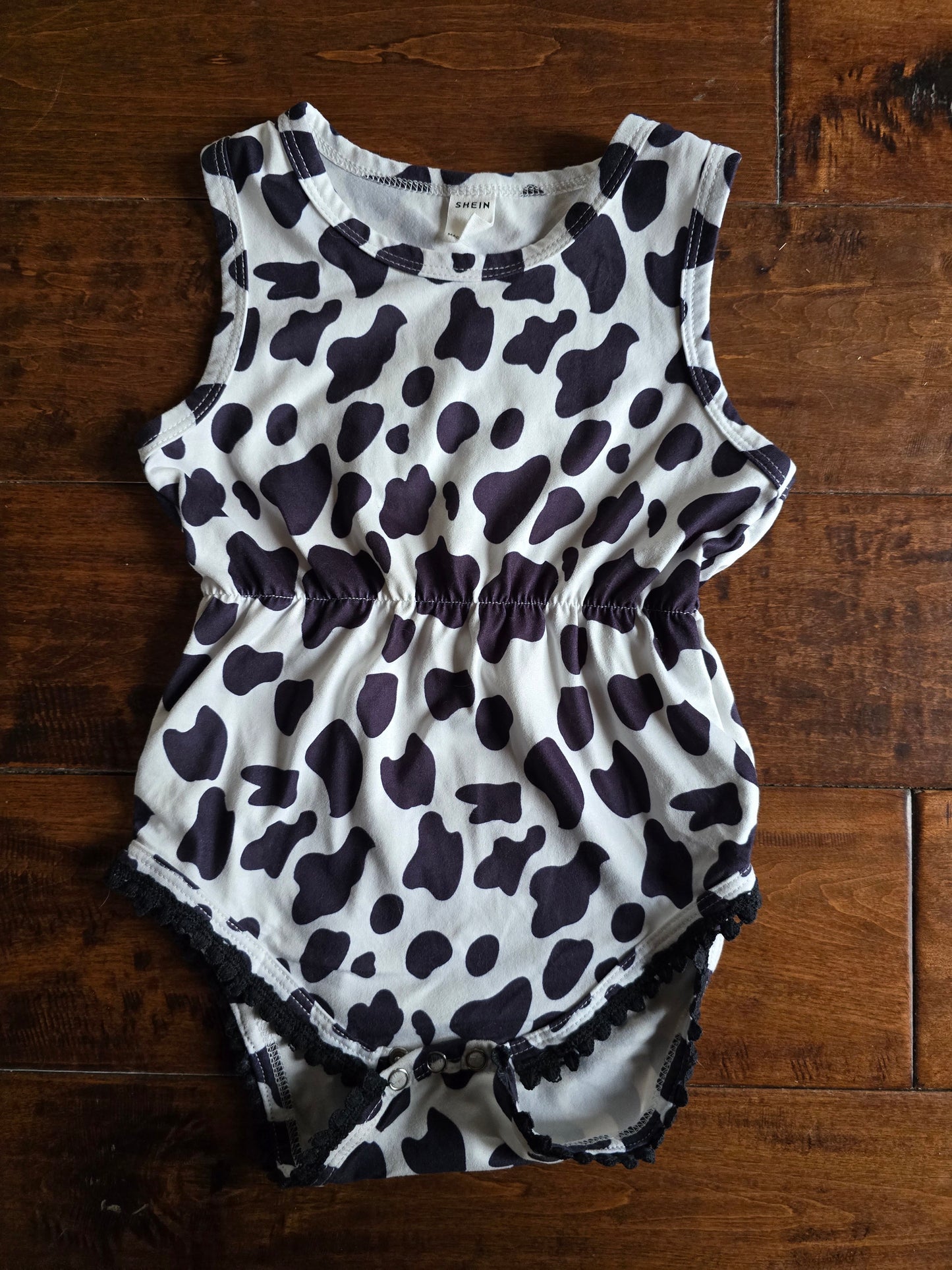 Shein Cow Print Romper-18/24M