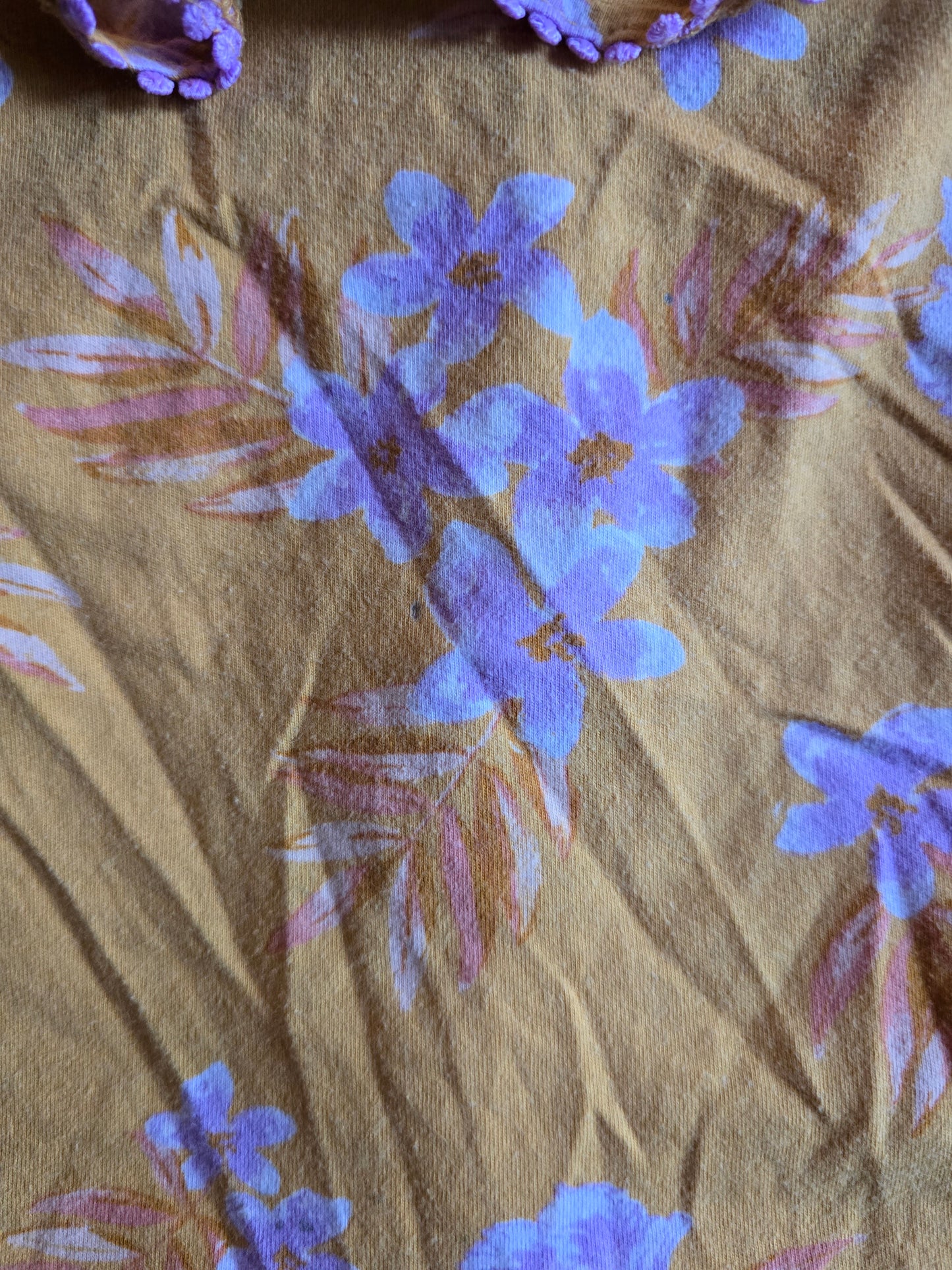 OshKosh Floral Mustard Top-4T