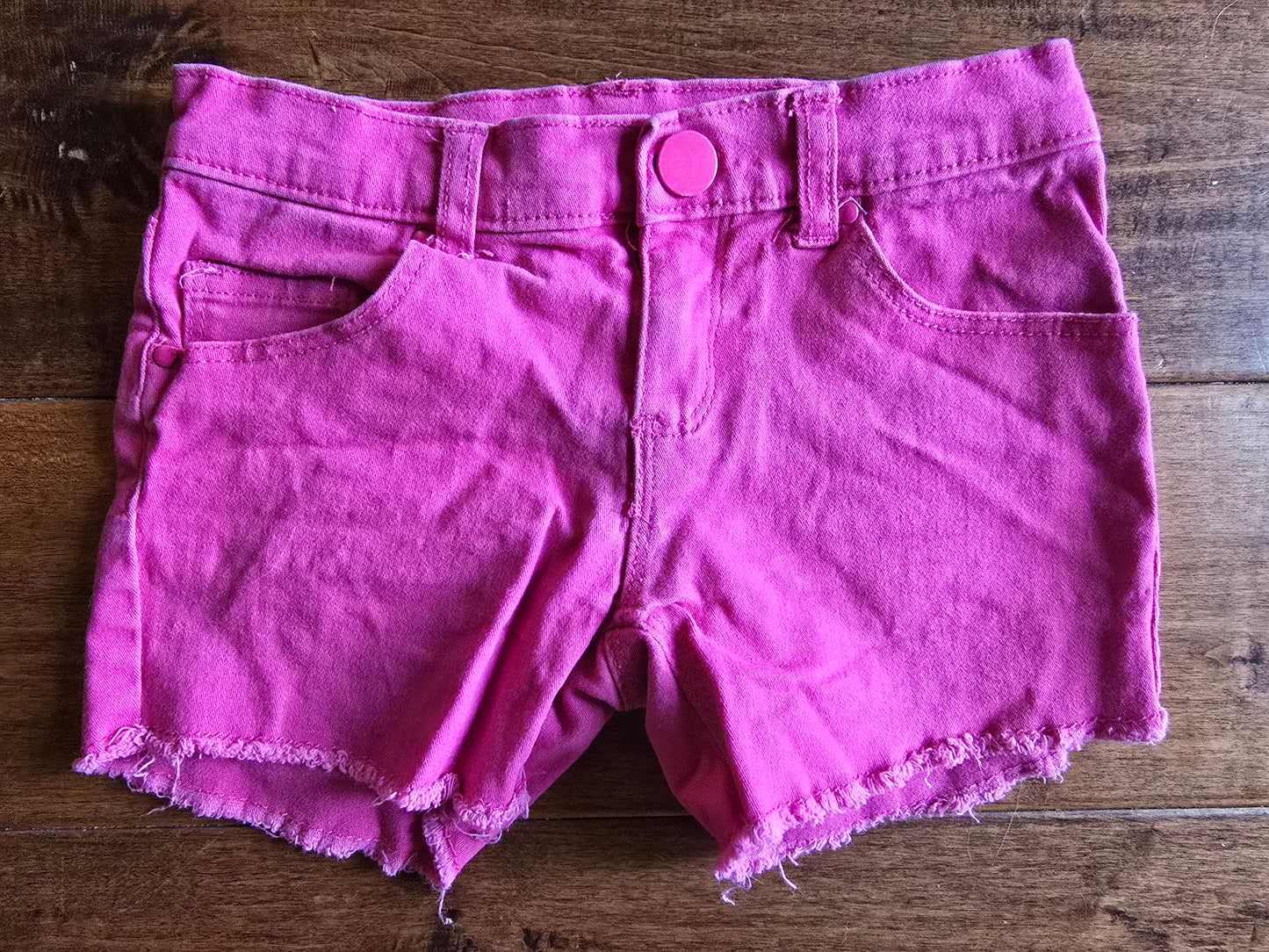 365Kids Hot PinkCut Off Denim Shorts-4T