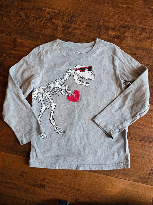 Celebrate Valentine's Day Dinosaur T-Shirt-4T