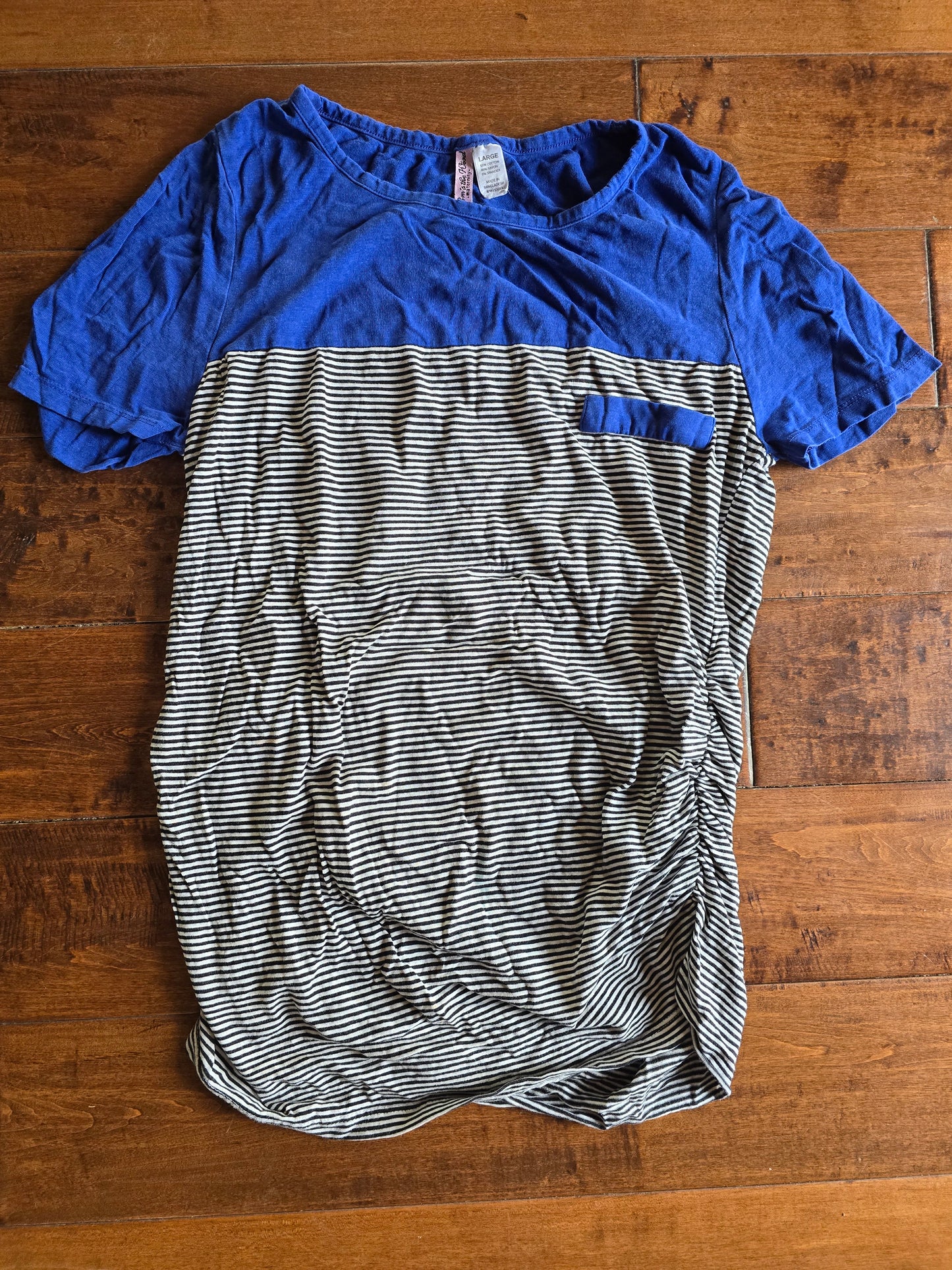 Mom's The Word Maternity Stripped Blouse-L