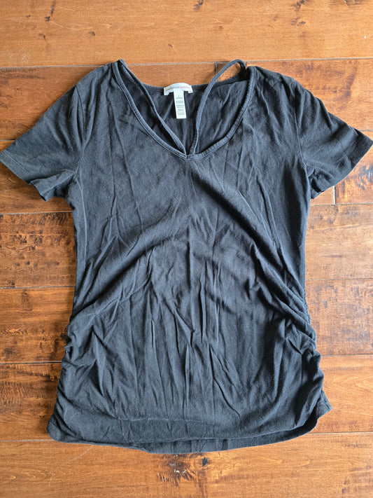 Ambiance Maternity Short Sleeve Blouse-L