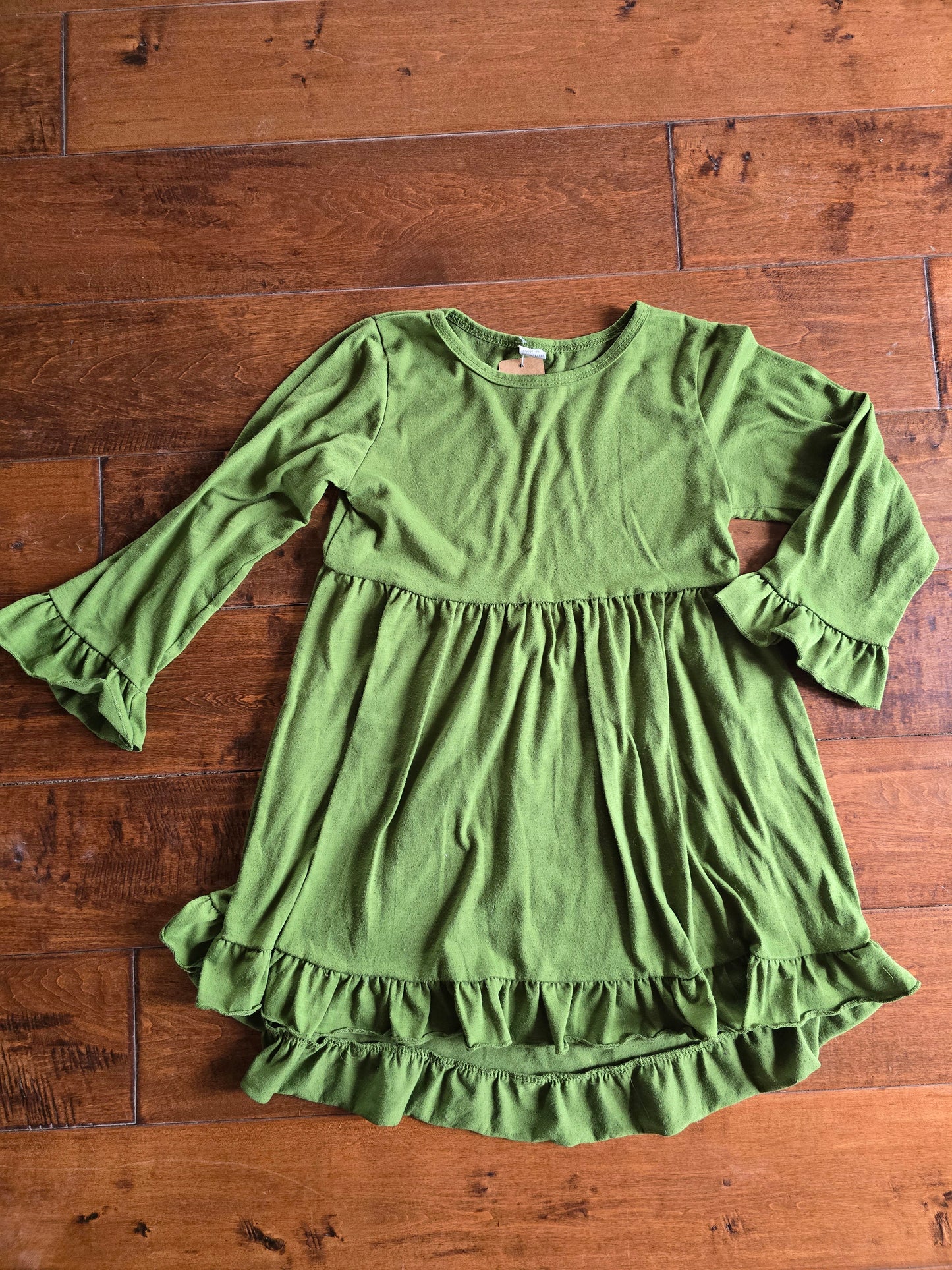 Forest Green Long Sleeve Dress-5/6