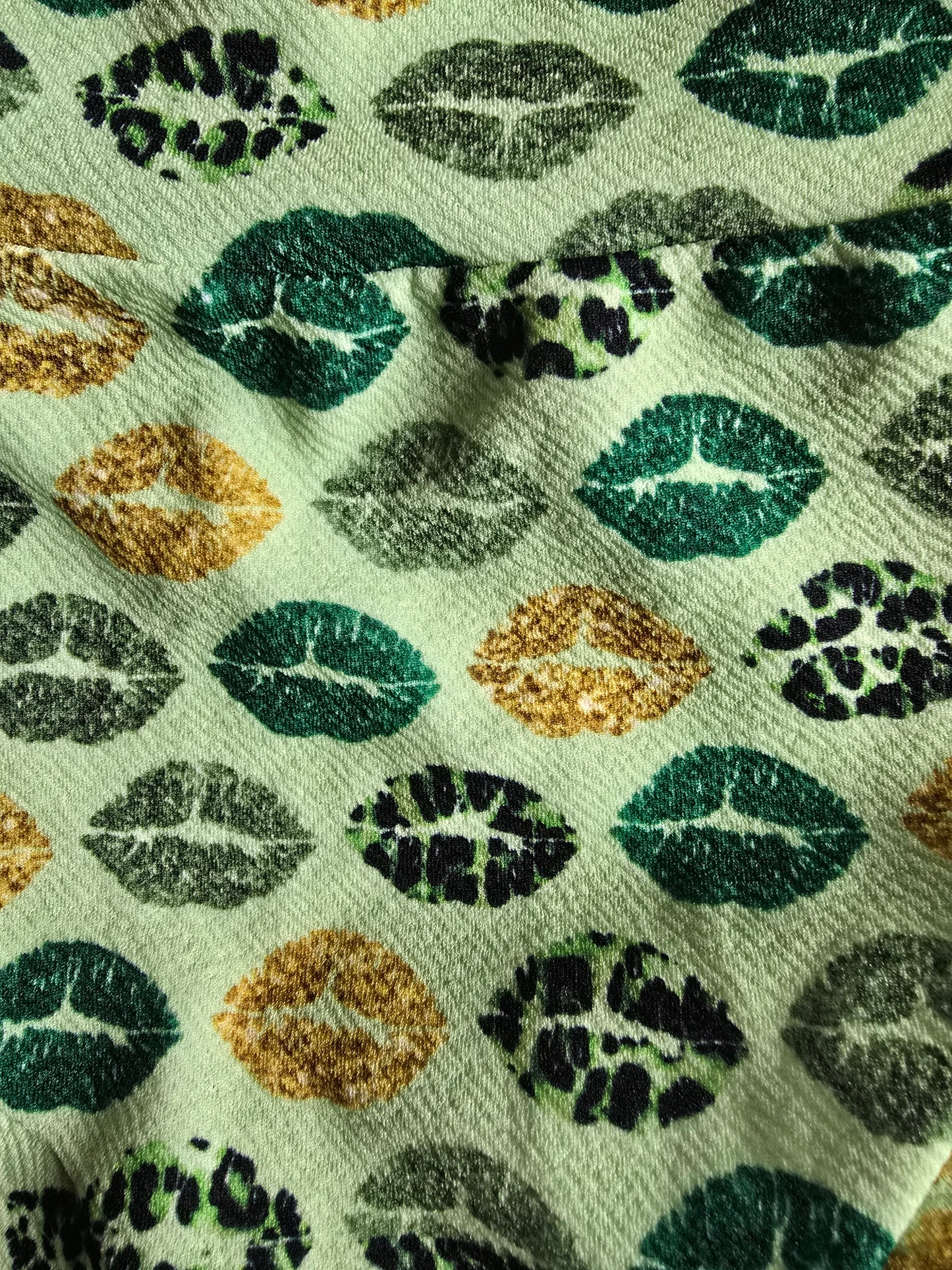 Green Lipstick Print Bloomers-12M