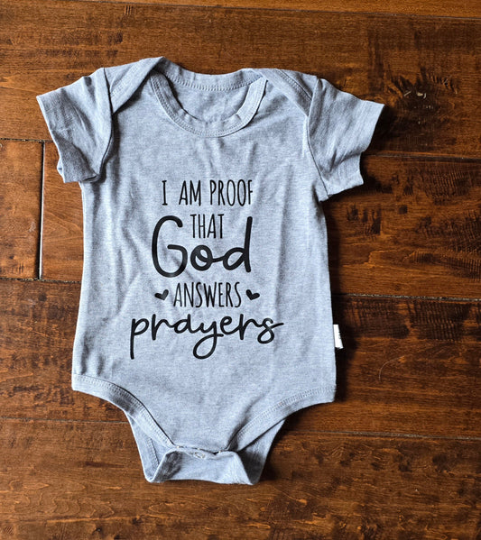 God Answers Prayers Onesie-6M