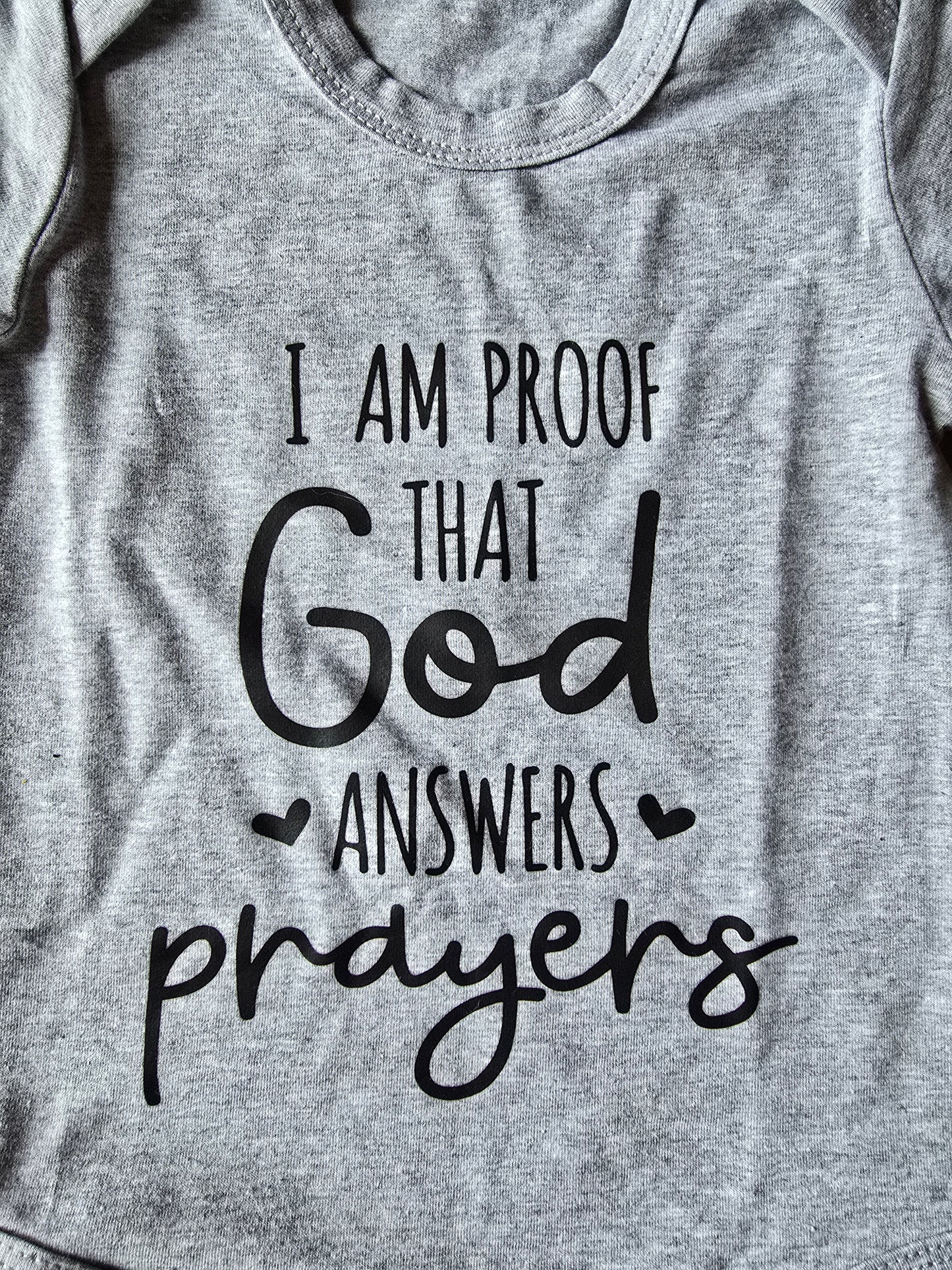God Answers Prayers Onesie-6M