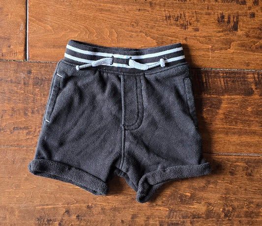 Garanimals Black Cotton Pull On Shorts-0/3M