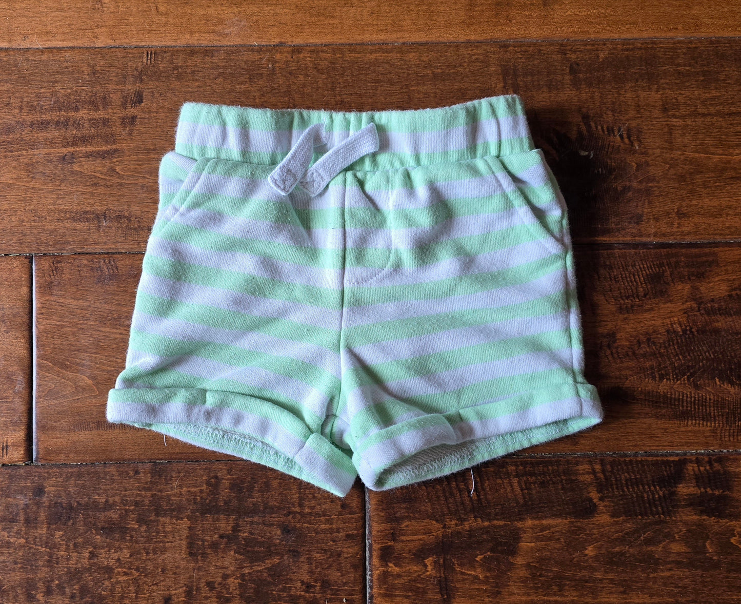 Dip Stripe Cotton Pull On Shorts-6/12M