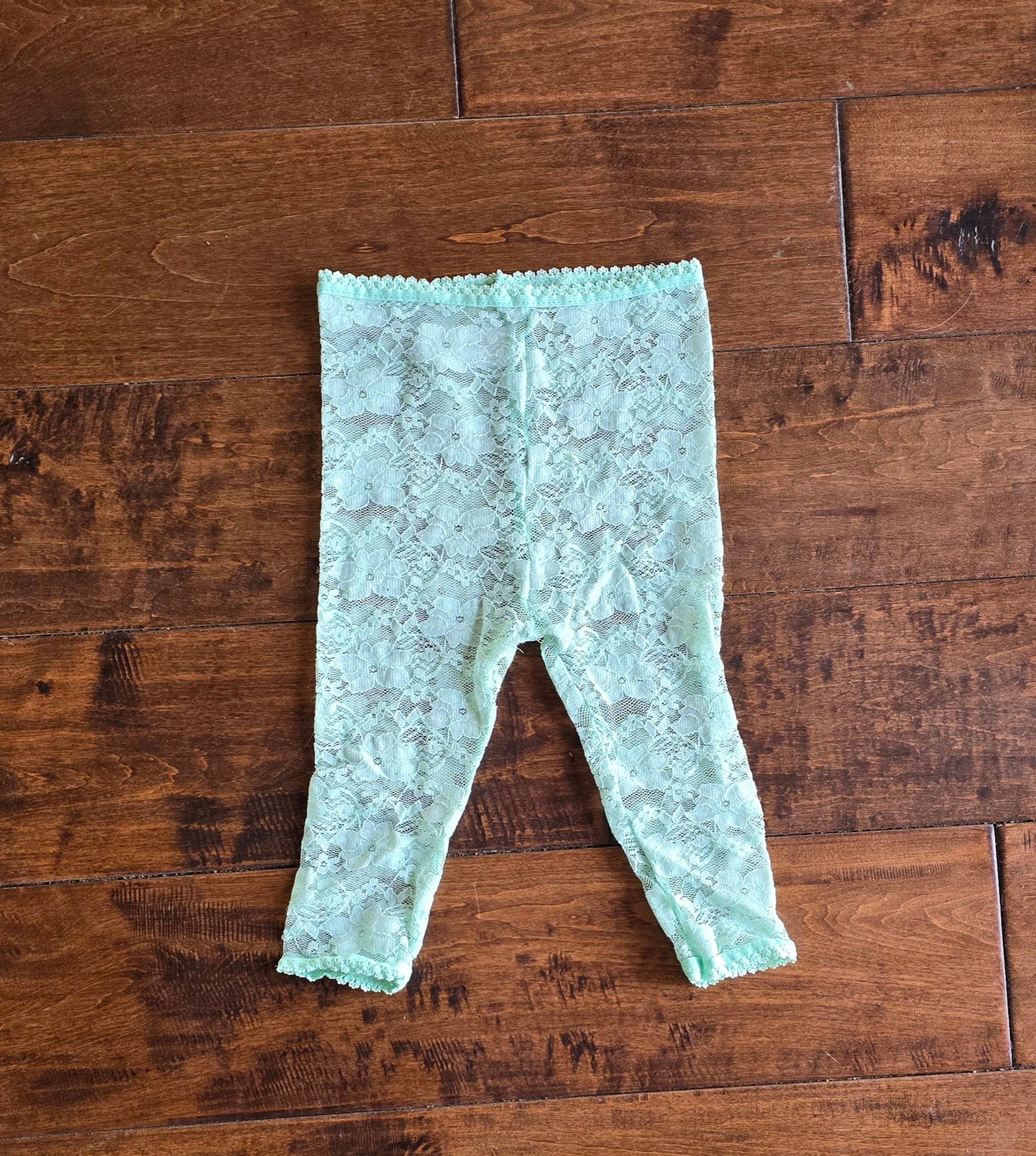 Teal Lace Tights-6/12M