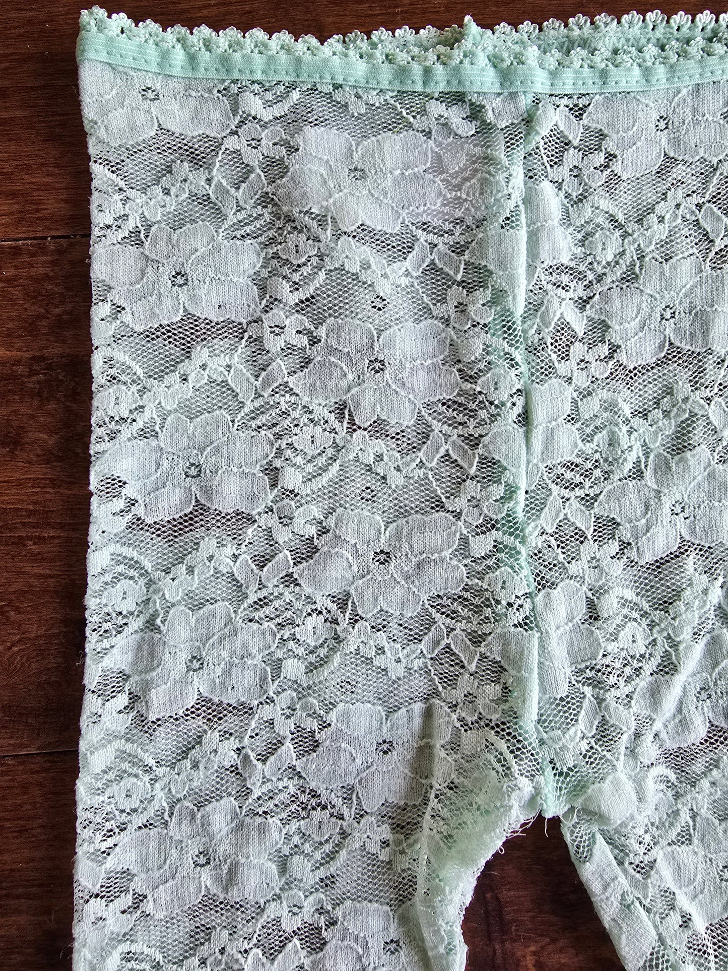 Teal Lace Tights-6/12M