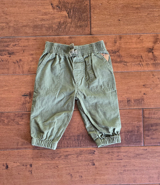Garanimals Forest Green Poplin Pull On Pants-3/6M