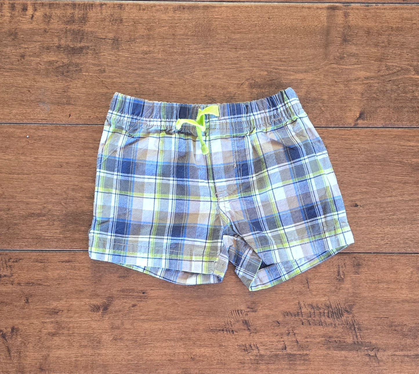 Child of Mine Plaid Drawstring Shorts-0/3M