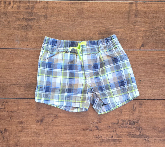 Child of Mine Plaid Drawstring Shorts-0/3M
