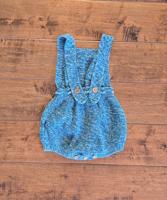 Teal Knit Overalls-0/3M