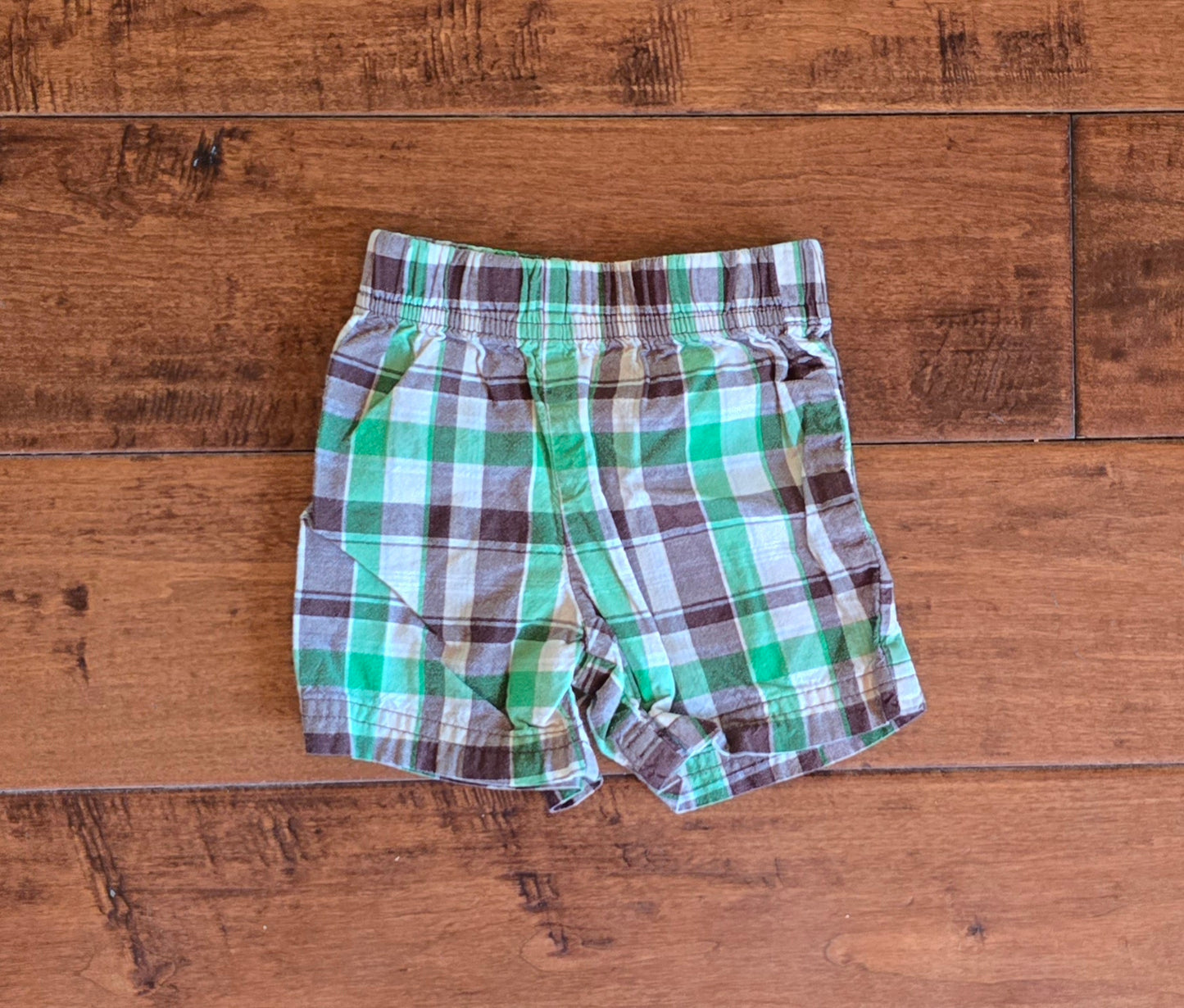 Carter's Boy Plaid Pull On Shorts-6M