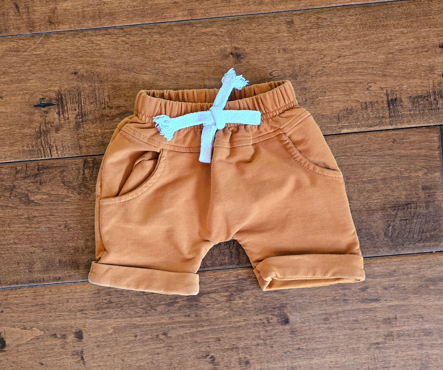 Burnt Orange Boys Pull On Shorts-3/6M