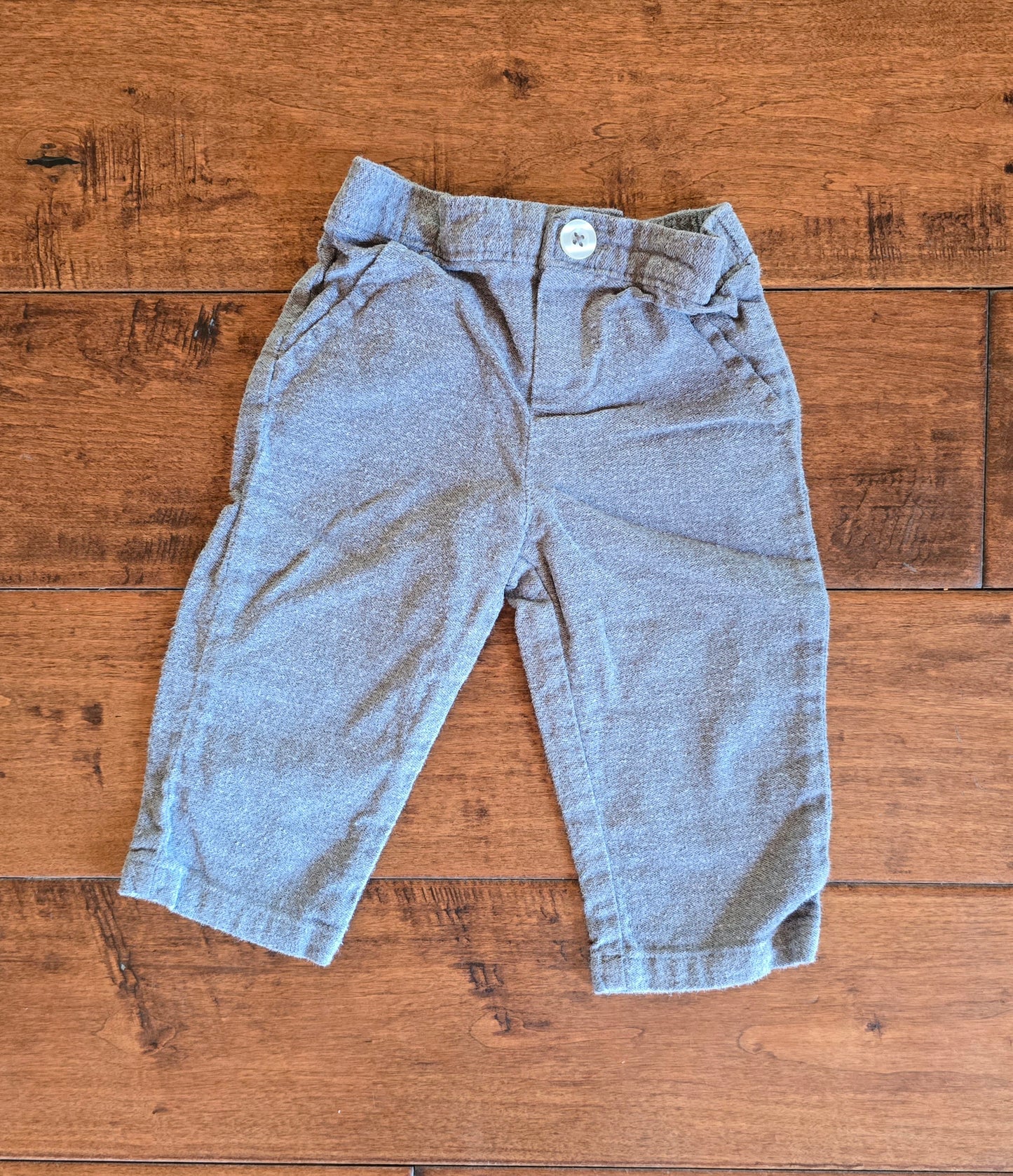 Just One You Boys Gray Cotton Slacks-6M