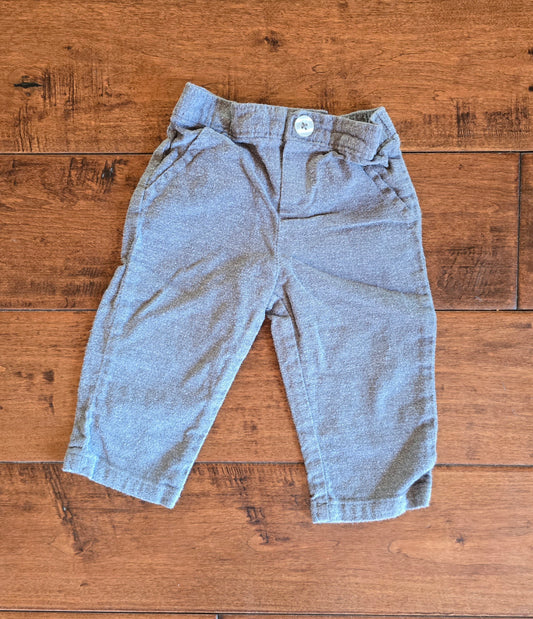 Just One You Boys Gray Cotton Slacks-6M