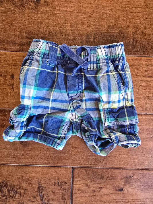 Gymboree Boys Plaid Pull On Shorts-6/12M